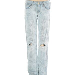 AMERICAN EAGLE OUTFITTERS Low rise Light blue acid wash ripped jeans